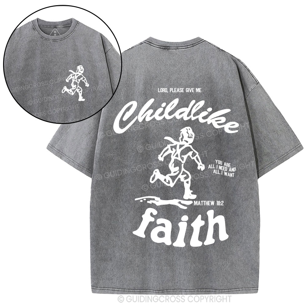 Childlike Faith Christian Washed T-Shirt