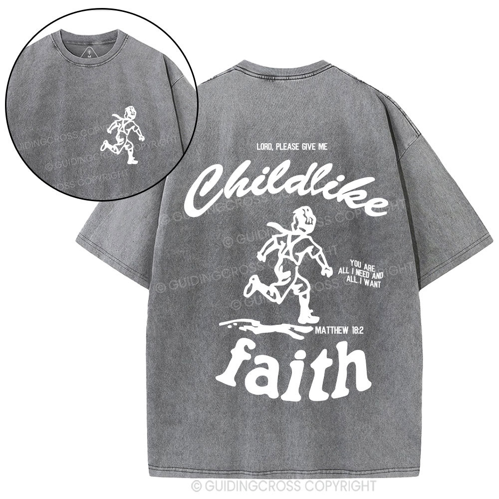 Childlike Faith Christian Washed T-Shirt