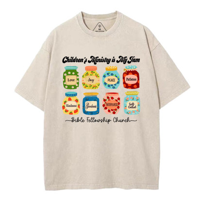 Personalized Children’s Ministry Is My Jam Christian Washed T-Shirt
