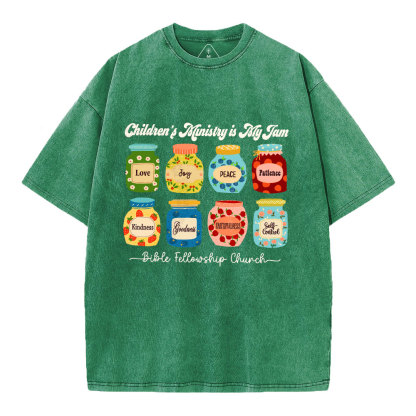 Personalized Children’s Ministry Is My Jam Christian Washed T-Shirt