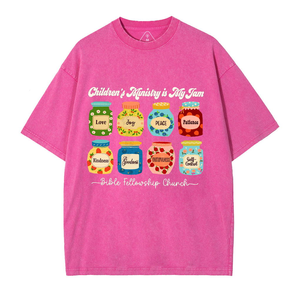 Personalized Children’s Ministry Is My Jam Christian Washed T-Shirt