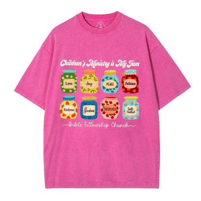 Personalized Children’s Ministry Is My Jam Christian Washed T-Shirt