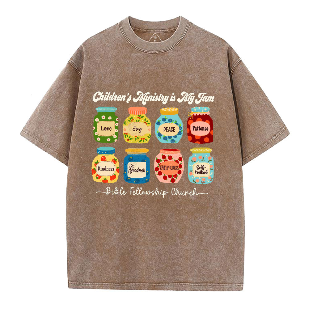 Personalized Children’s Ministry Is My Jam Christian Washed T-Shirt