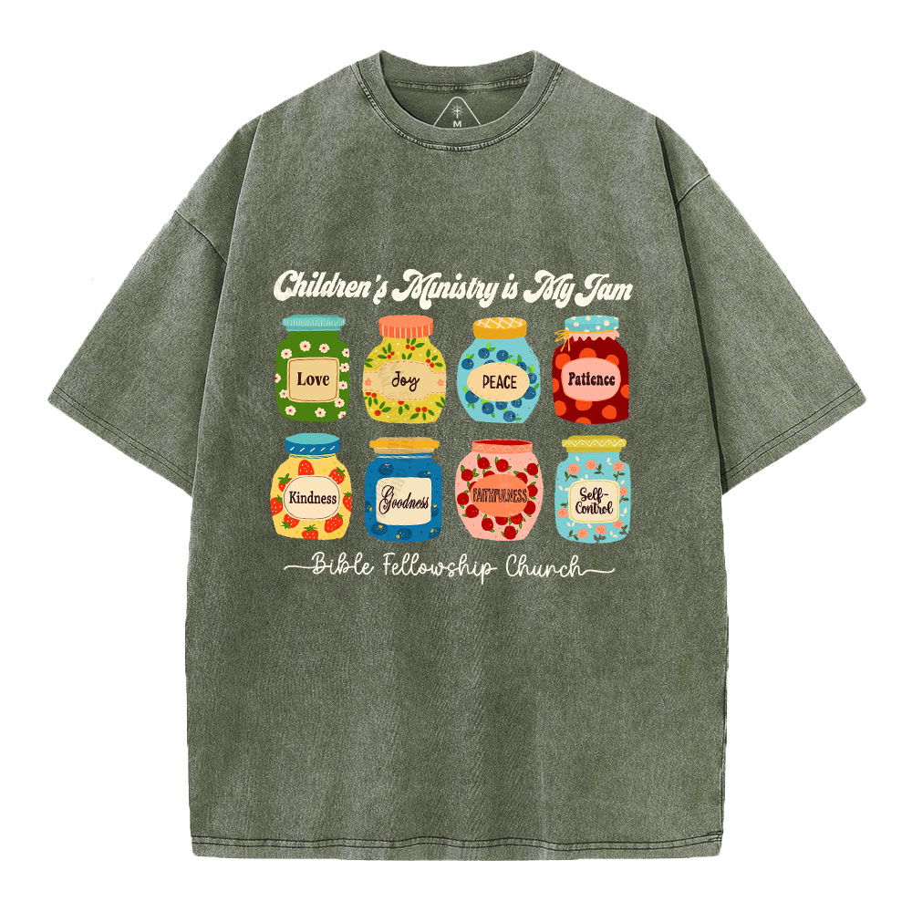 Personalized Children’s Ministry Is My Jam Christian Washed T-Shirt