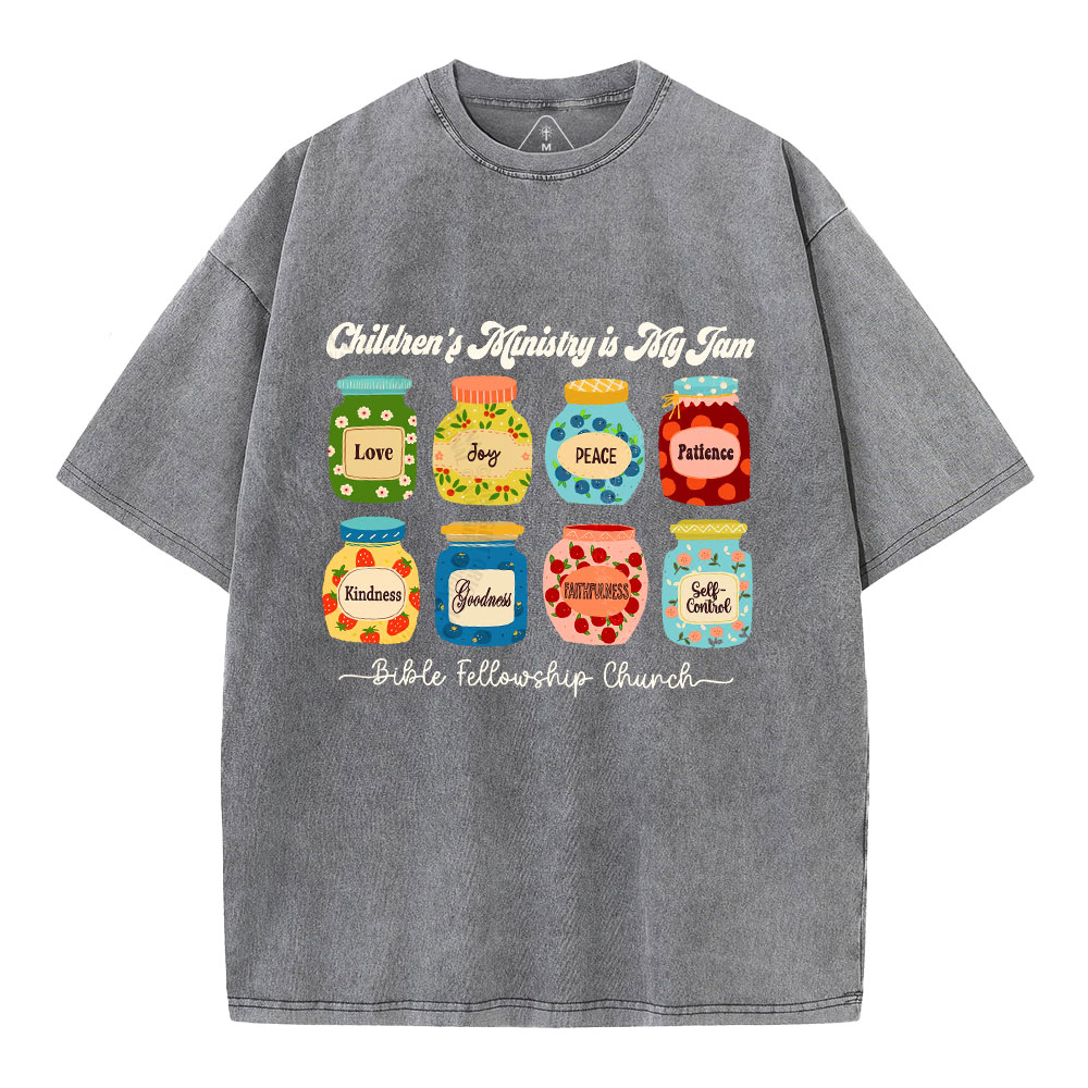 Personalized Children’s Ministry Is My Jam Christian Washed T-Shirt