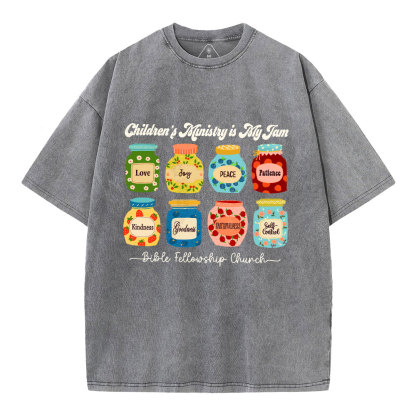Personalized Children’s Ministry Is My Jam Christian Washed T-Shirt