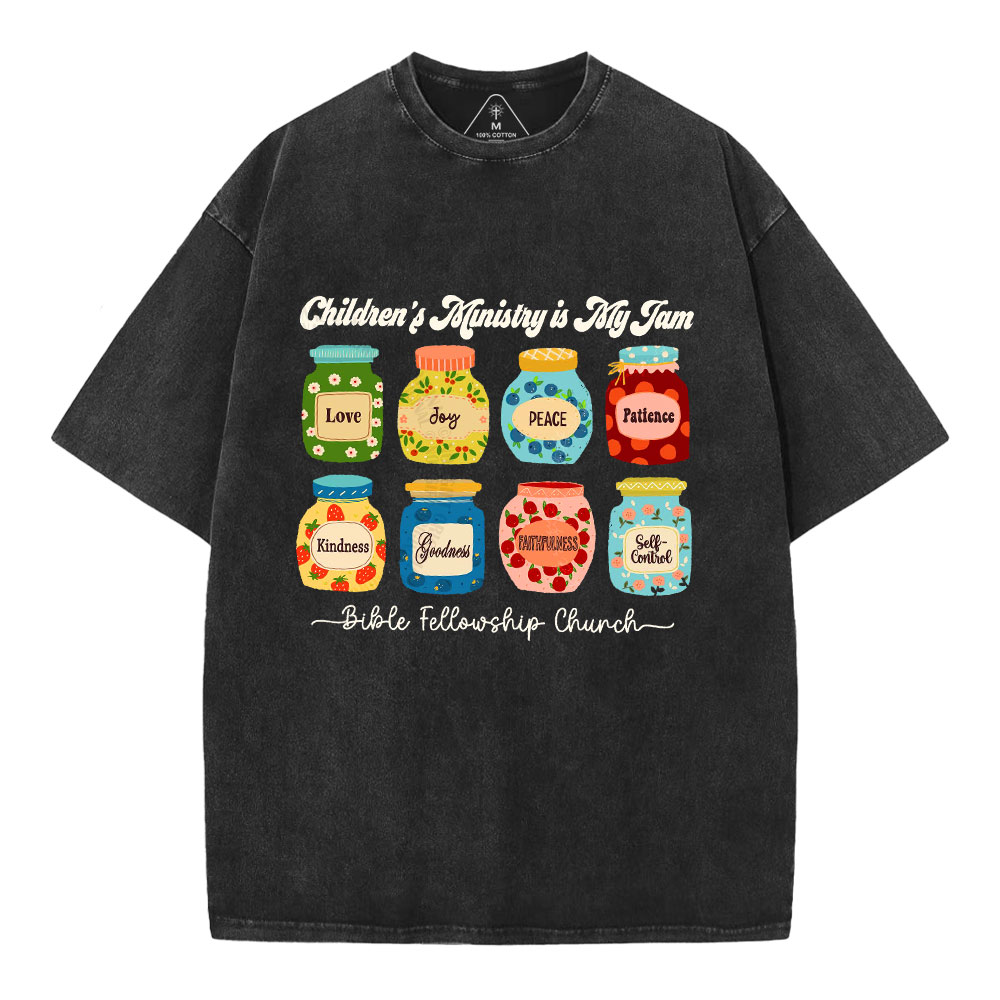 Personalized Children’s Ministry Is My Jam Christian Washed T-Shirt
