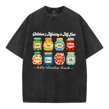 Personalized Children’s Ministry Is My Jam Christian Washed T-Shirt
