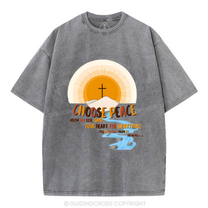 Choose Peace Christian Washed T-Shirt