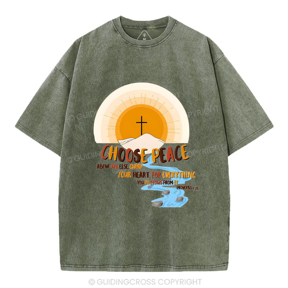 Choose Peace Christian Washed T-Shirt