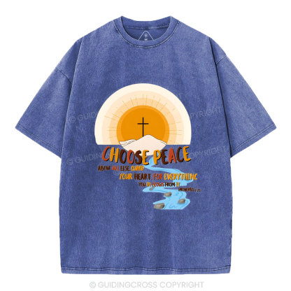 Choose Peace Christian Washed T-Shirt