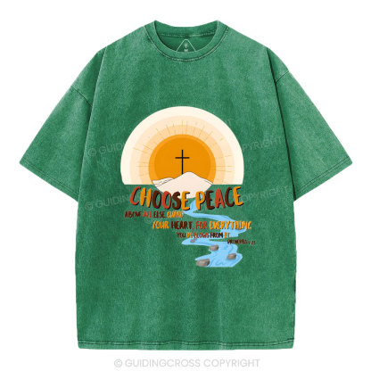 Choose Peace Christian Washed T-Shirt