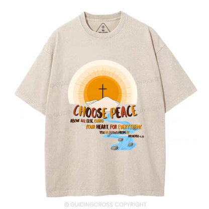 Choose Peace Christian Washed T-Shirt