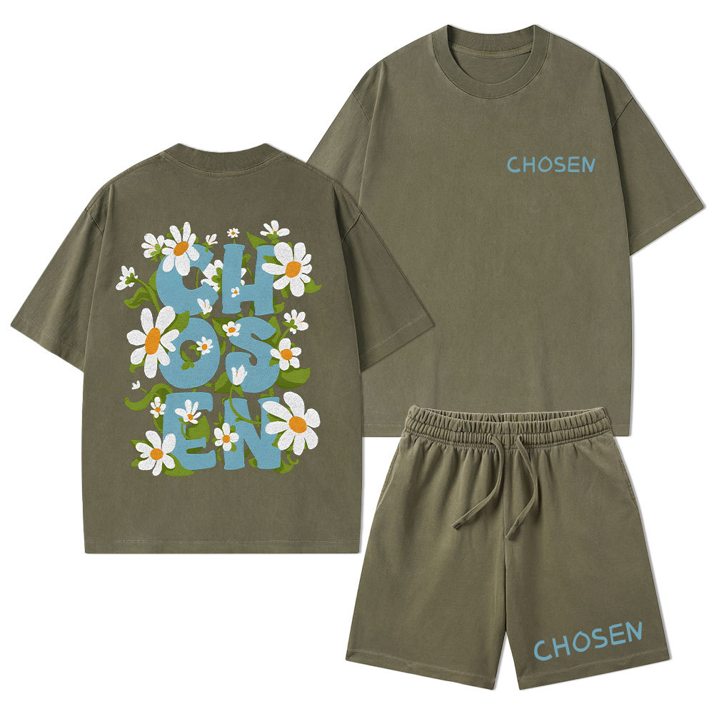 Chosen Christian Washed T-Shirt & Shorts