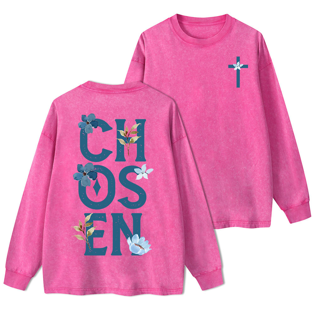 Sample Washed Long Sleeve T-Shirt Sale - GuidingCross