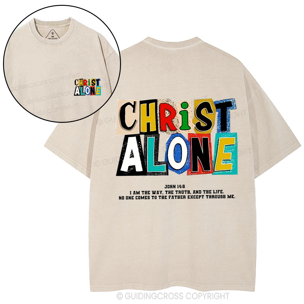 Christ Alone Christian Washed T-Shirt