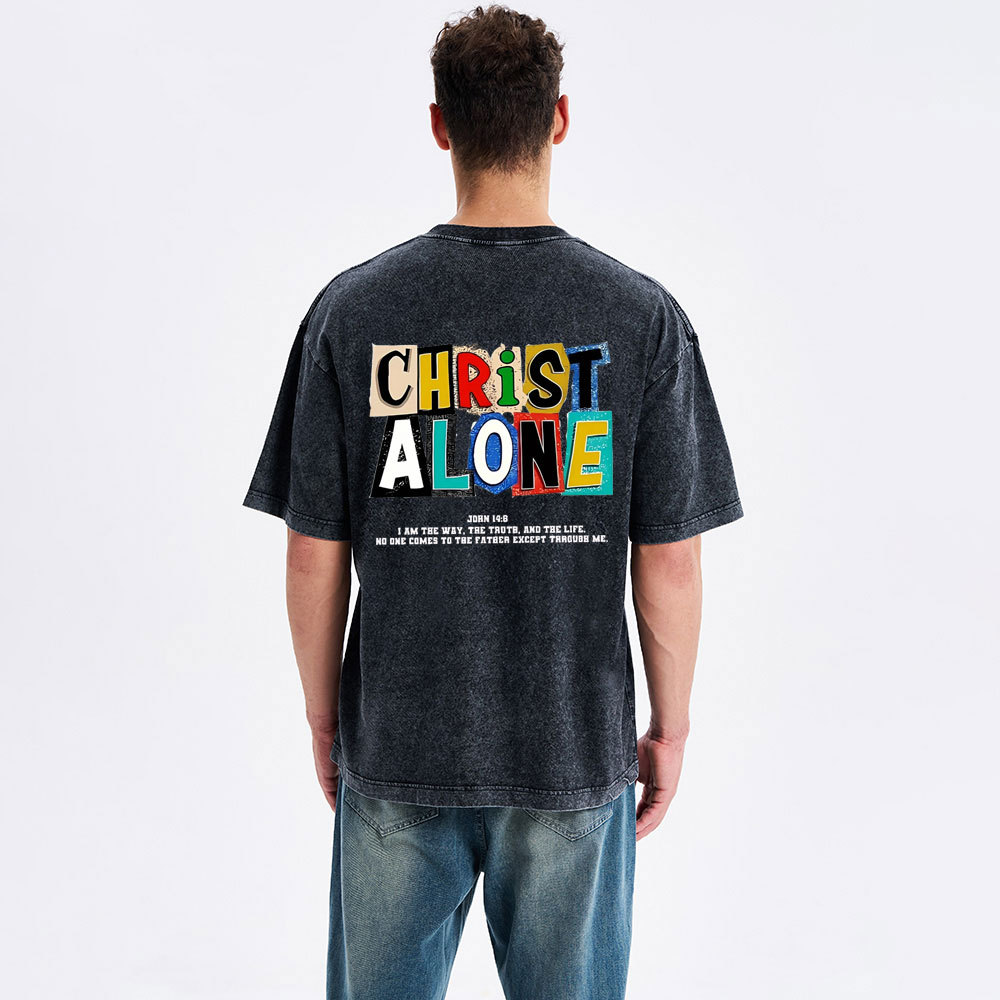 Christ Alone Christian Washed T-Shirt