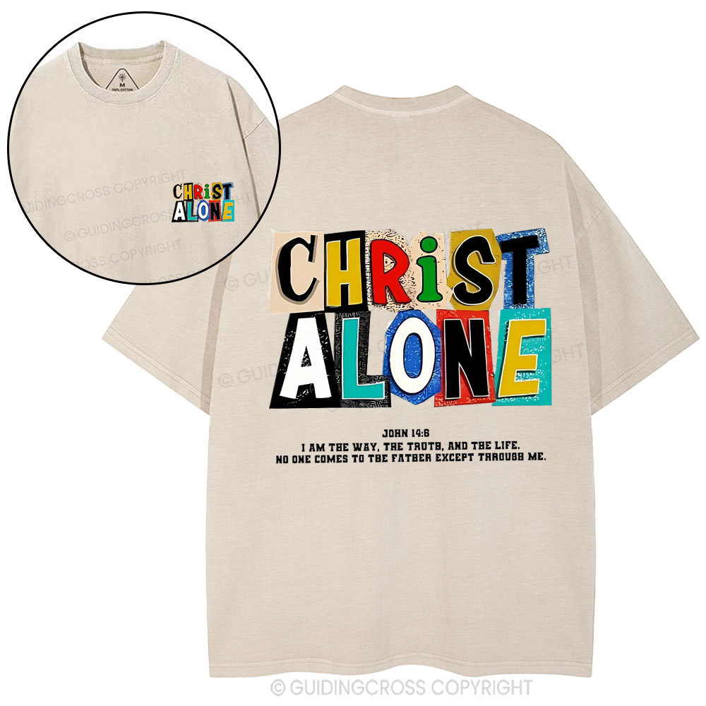 Christ Alone Christian Washed T-Shirt