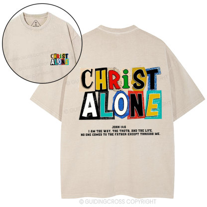 Christ Alone Christian Washed T-Shirt
