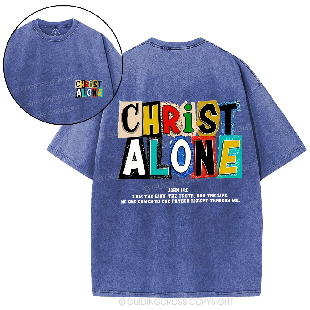 Christ Alone Christian Washed T-Shirt