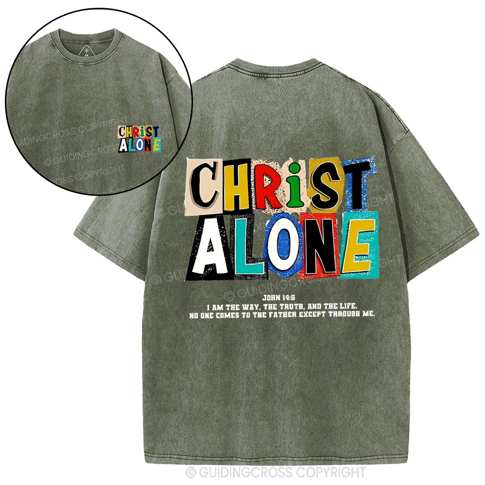 Christ Alone Christian Washed T-Shirt