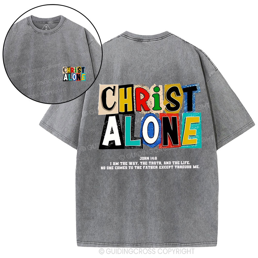 Christ Alone Christian Washed T-Shirt
