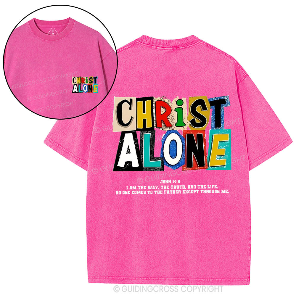 Christ Alone Christian Washed T-Shirt