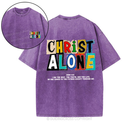 Christ Alone Christian Washed T-Shirt