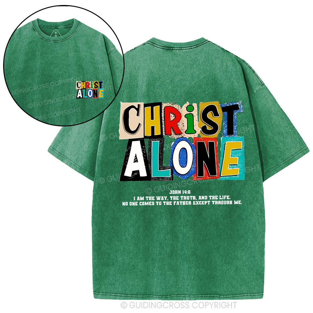 Christ Alone Christian Washed T-Shirt
