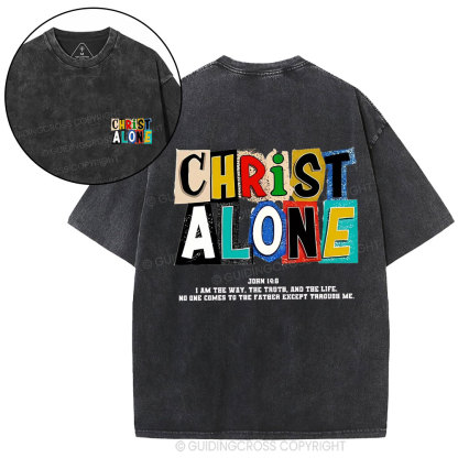 Christ Alone Christian Washed T-Shirt