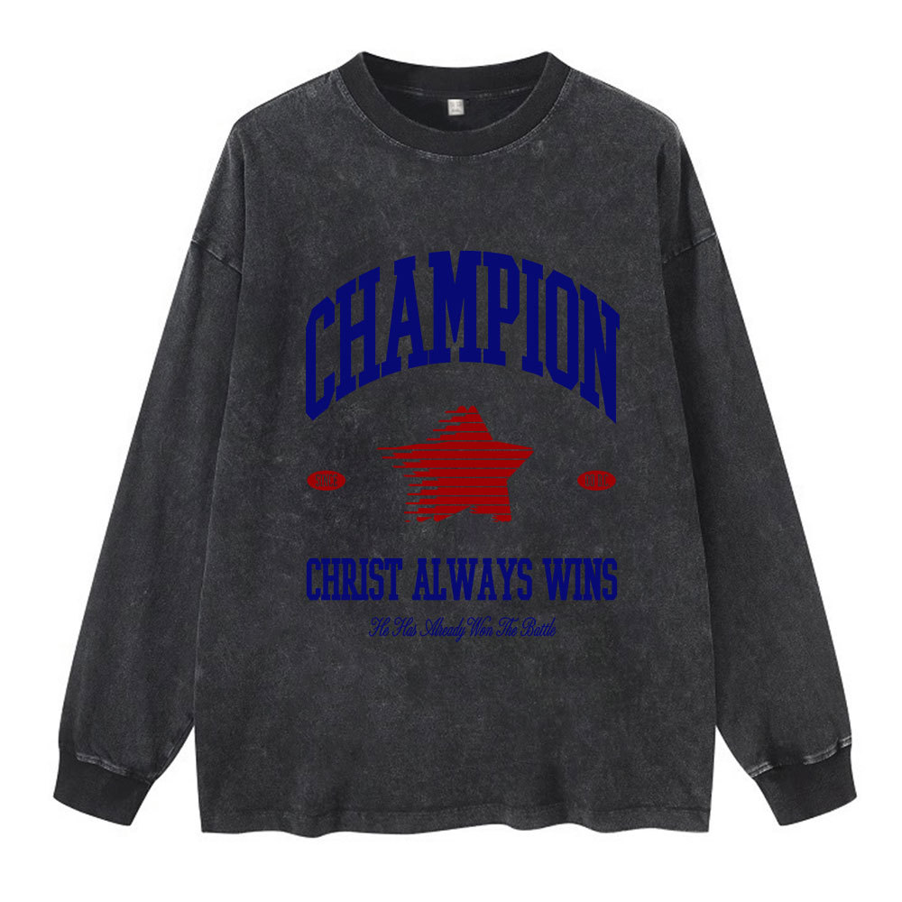 Sample Washed Long Sleeve T-Shirt Sale - GuidingCross