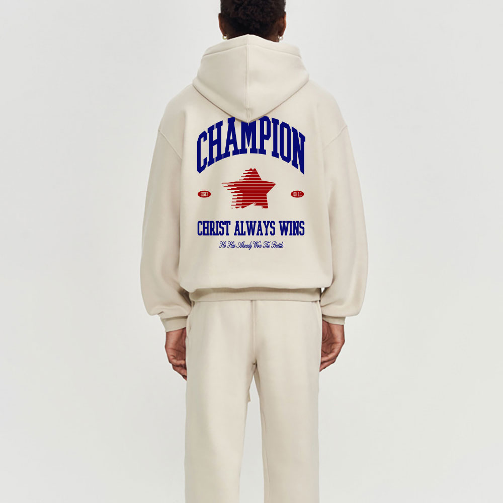 Christ Always Wins Christian Fleece Hoodie Set