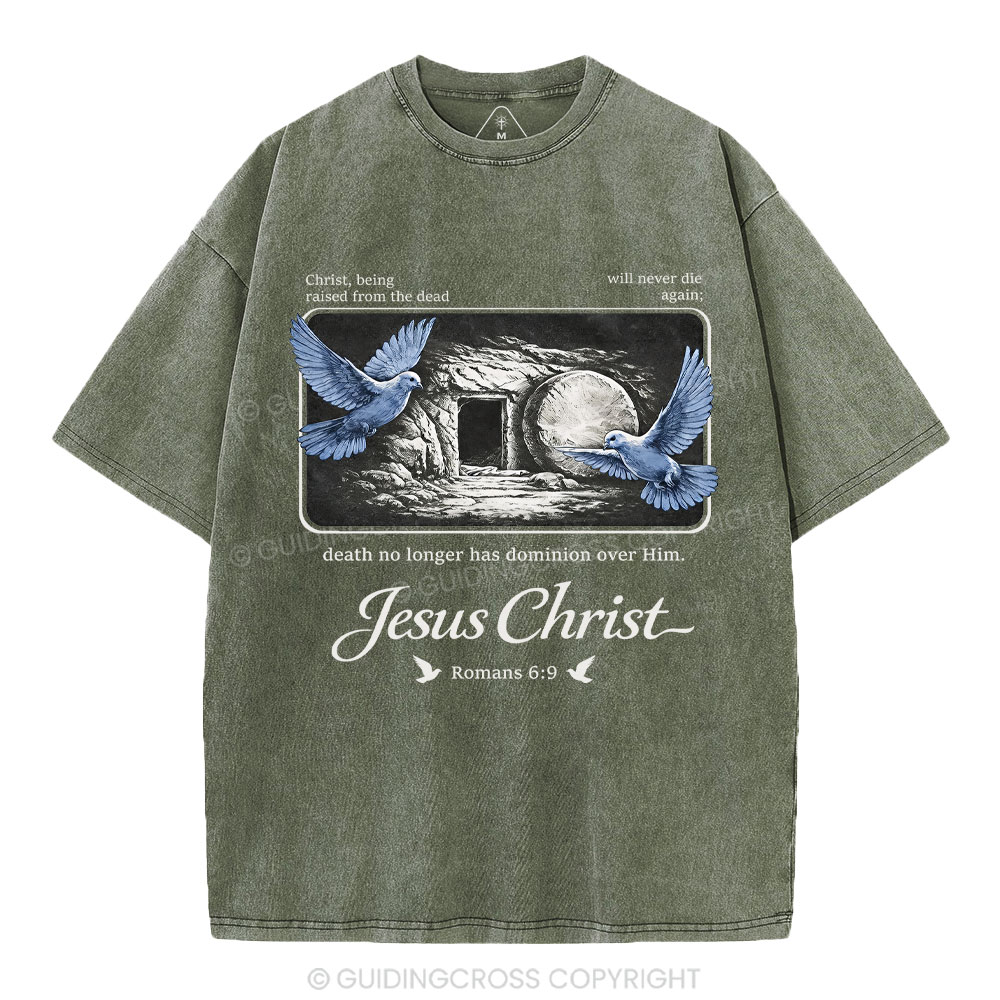 Christ Being Raised From The Dead Christian Washed T-Shirt