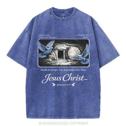 Christ Being Raised From The Dead Christian Washed T-Shirt