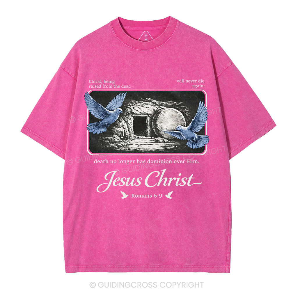 Christ Being Raised From The Dead Christian Washed T-Shirt