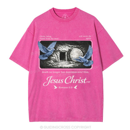 Christ Being Raised From The Dead Christian Washed T-Shirt