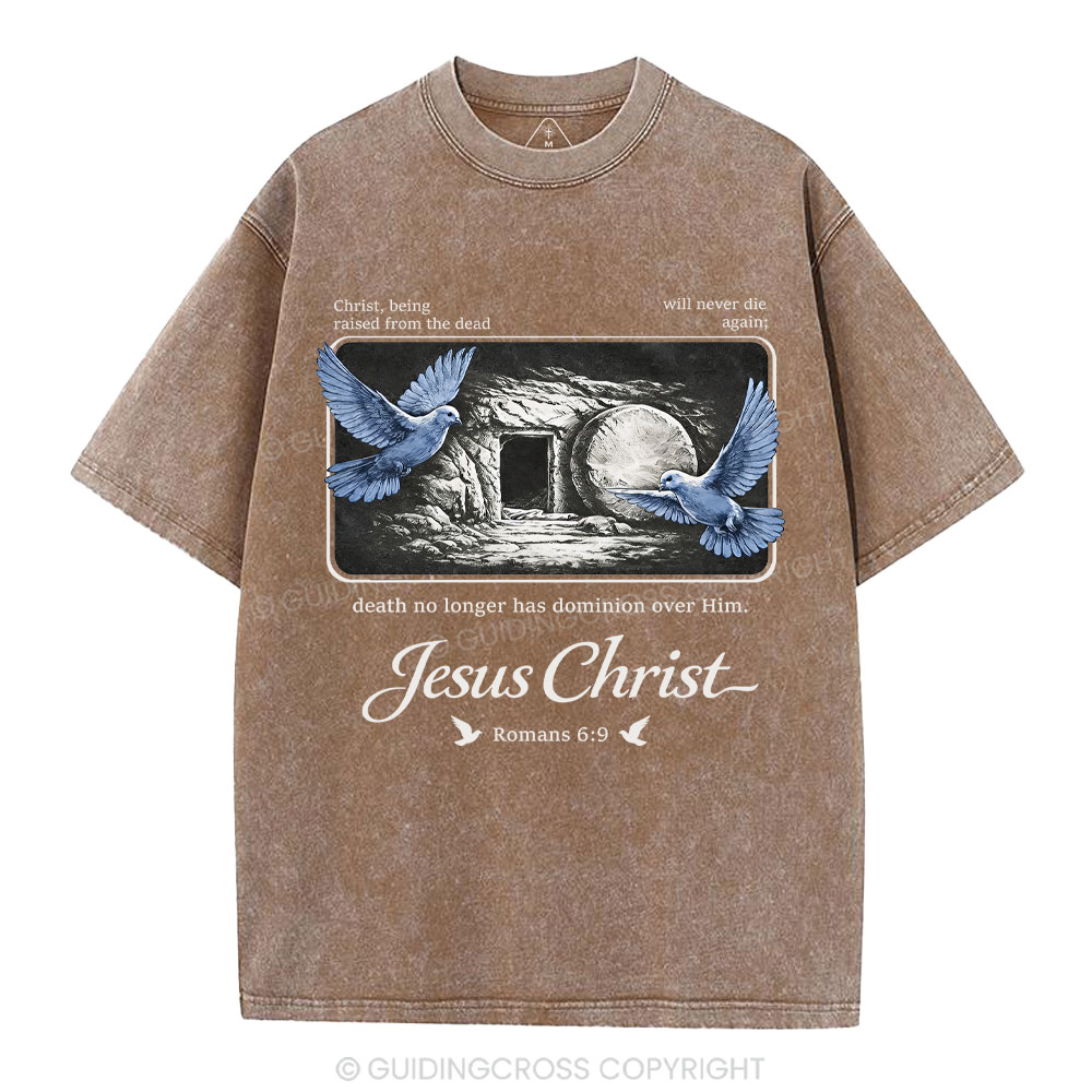 Christ Being Raised From The Dead Christian Washed T-Shirt