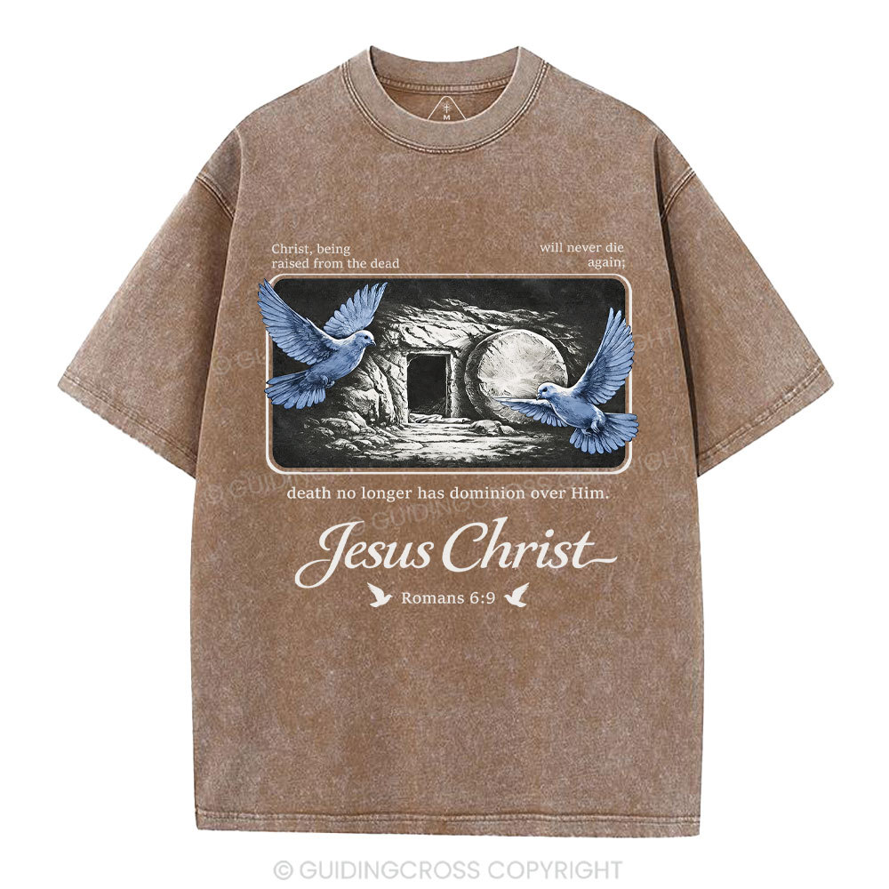Christ Being Raised From The Dead Christian Washed T-Shirt
