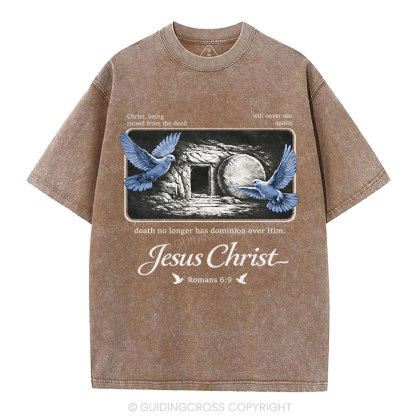 Christ Being Raised From The Dead Christian Washed T-Shirt