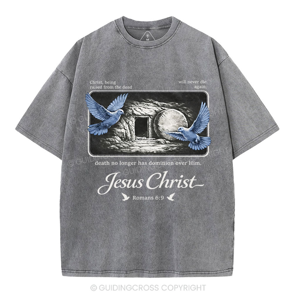Christ Being Raised From The Dead Christian Washed T-Shirt