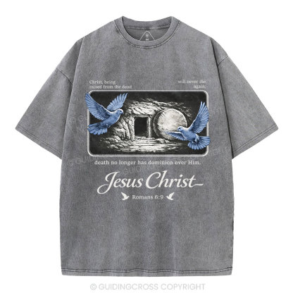 Christ Being Raised From The Dead Christian Washed T-Shirt