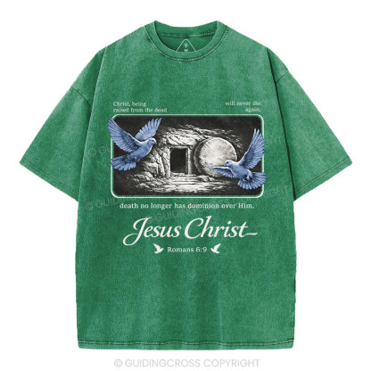 Christ Being Raised From The Dead Christian Washed T-Shirt