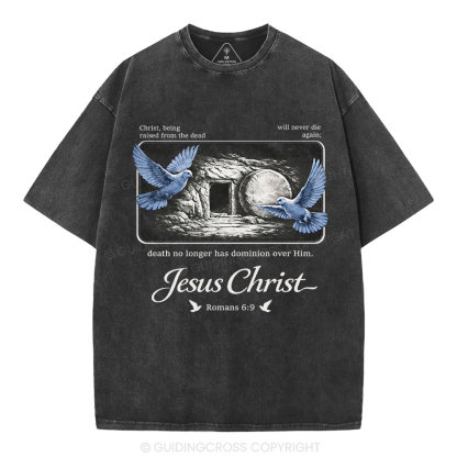 Christ Being Raised From The Dead Christian Washed T-Shirt