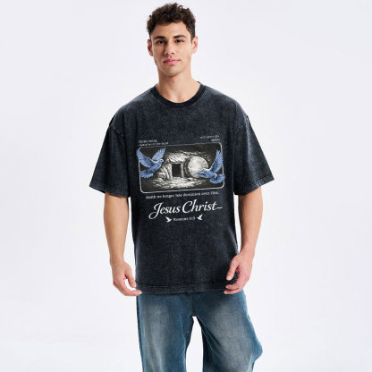 Christ Being Raised From The Dead Christian Washed T-Shirt