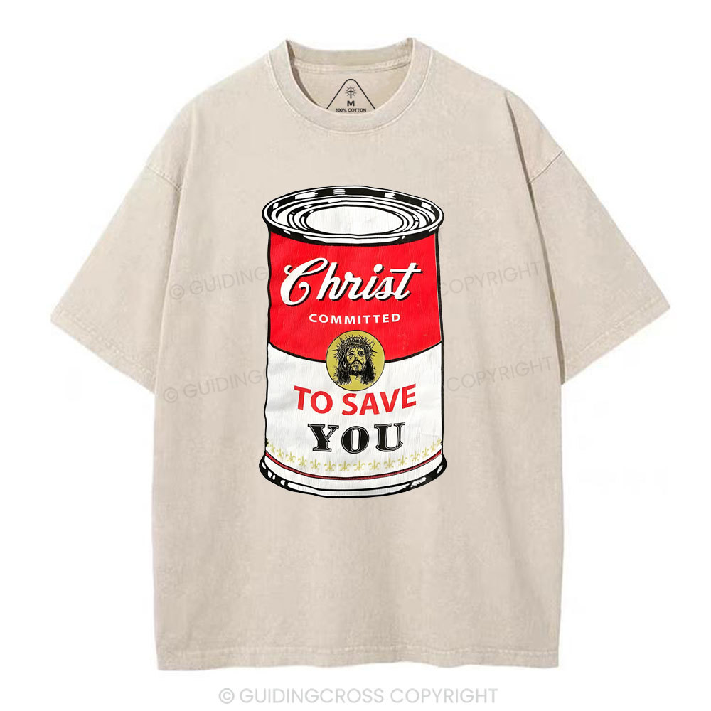 Christ Committed To Save Christian Washed T-Shirt