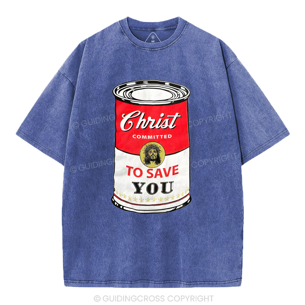 Christ Committed To Save Christian Washed T-Shirt