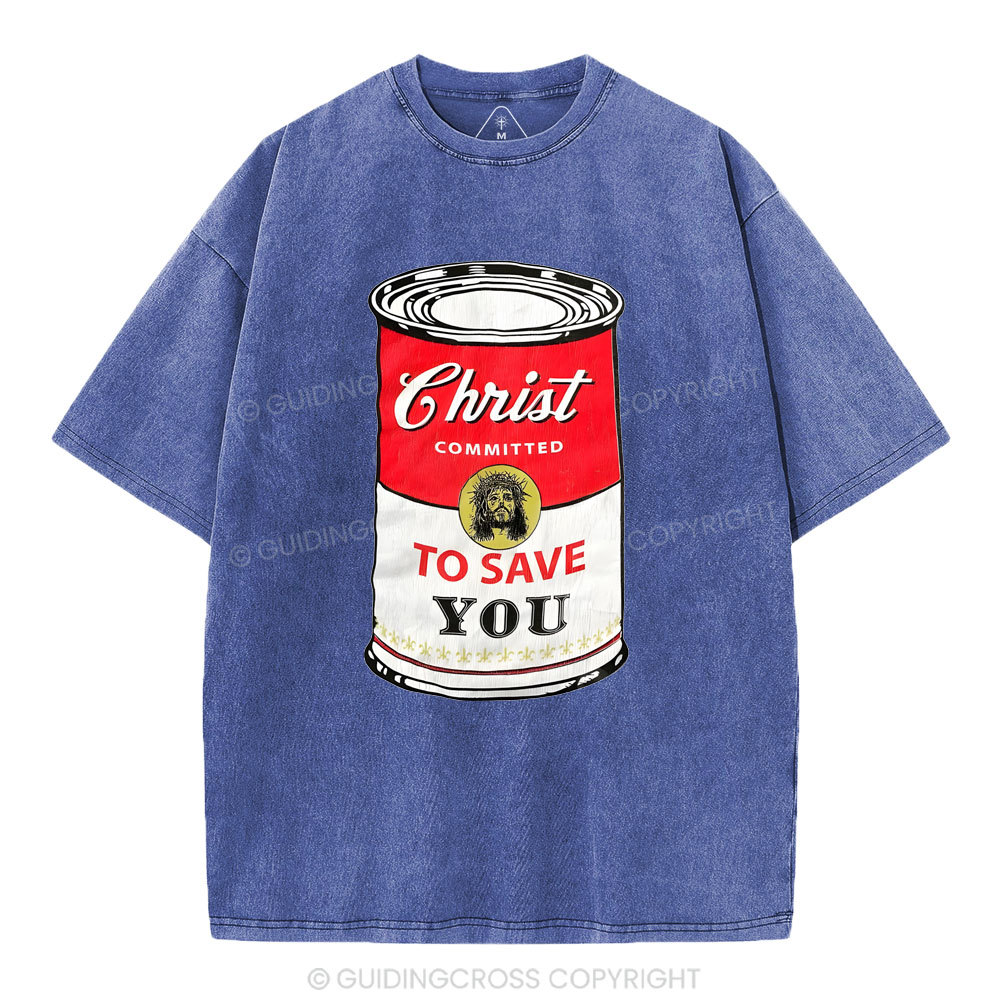 Christ Committed To Save Christian Washed T-Shirt
