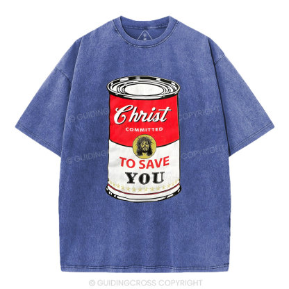 Christ Committed To Save Christian Washed T-Shirt
