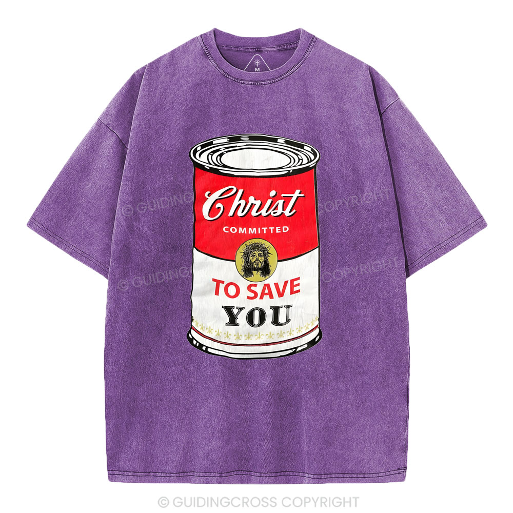 Christ Committed To Save Christian Washed T-Shirt