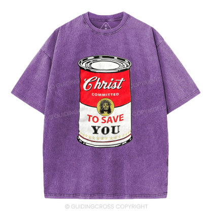 Christ Committed To Save Christian Washed T-Shirt